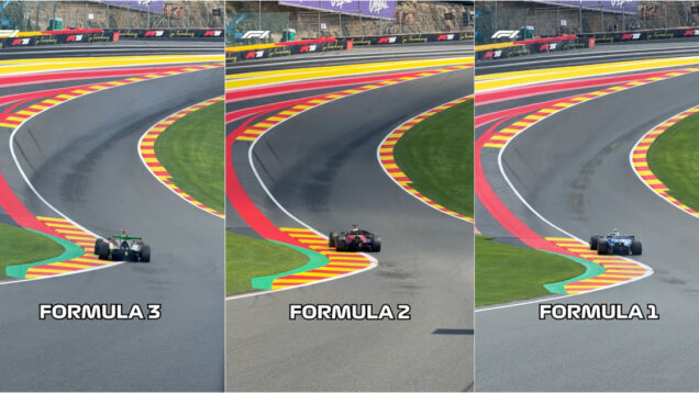 Vídeo mostra diferença de velocidade entre Formula 1 Formula 2 e Formula 3