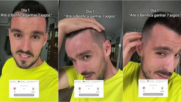Adepto só vai cortar o cabelo quando o Benfica vencer 7 jogos seguidos