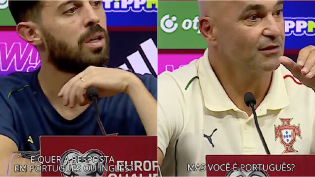 Bernardo e Martínez ficam surpreendidos com jornalista húngaro que fala português perfeito