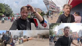 Britânico chega ao Nepal em dia de protestos e filmagens tornam-se virais loucura absoluta