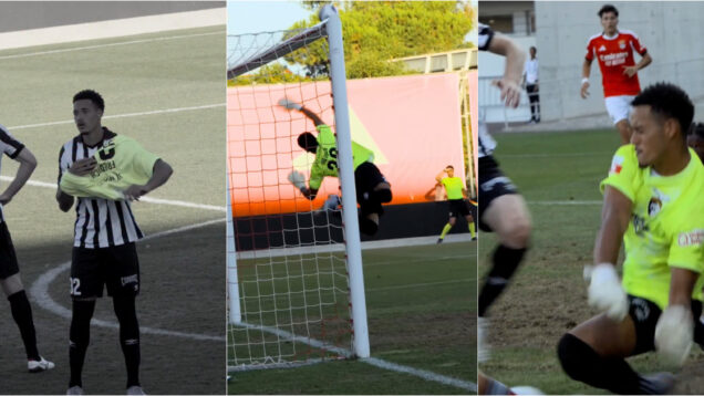 Central do Portimonense assume baliza após expulsão dos dois guarda-redes e brilha com defesas de luxo