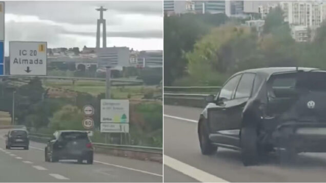 Condutor envolvido em acidente na A2 foge com o carro bastante danificado