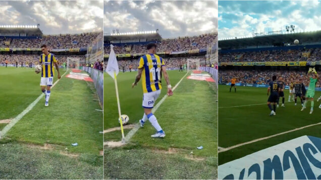 Di María marca golo olímpico frente ao Boca Juniors de campo direto