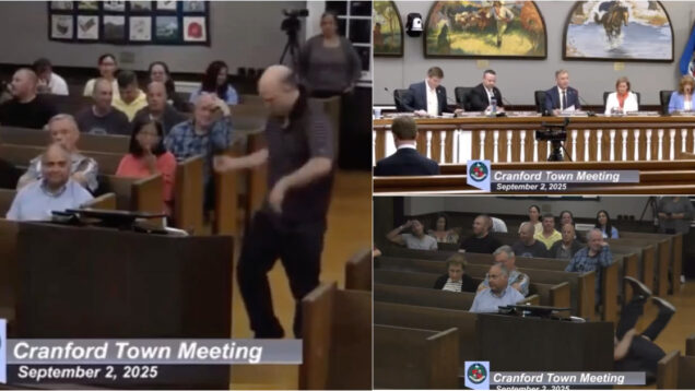 Homem faz breakdance durante reunião de Câmara em protesto contra o aumento dos impostos