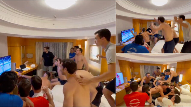 Jogadores da seleção de voleibol descobrem apuramento para os oitavos no quarto de hotel foi a loucura