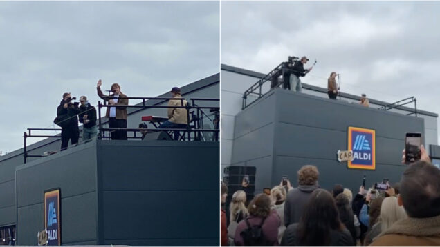 Lewis Capaldi apanha fãs de surpresa com concerto no telhado de um supermercado