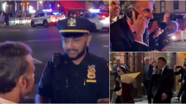 Macron foi barrado nas ruas de Nova Iorque e teve de ir a pé