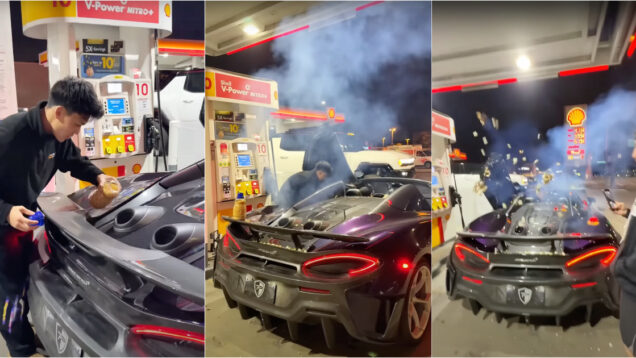 McLaren vira panela após influencer colocar milho de pipoca no motor
