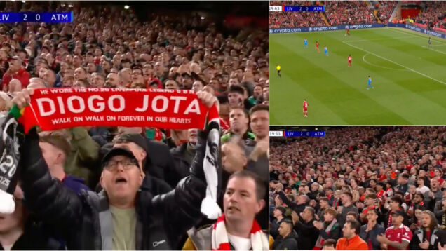 Minutos 20′ do Liverpool Atlético de Madrid ficou marcado por uma bonita homenagem a Diogo Jota