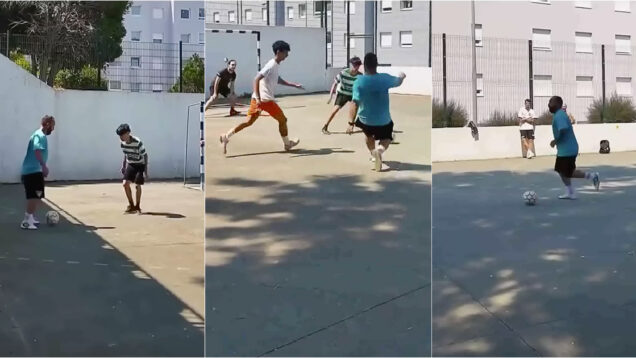 Ricardinho joga futebol com morados de bairro municipal em Valbom