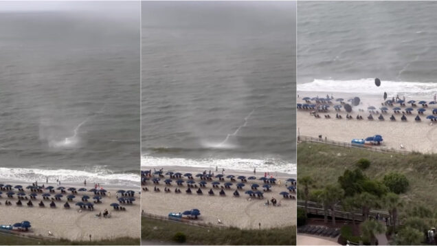 Turista filmou um ciclone vindo do mar para costa que levantou tudo à sua passagem
