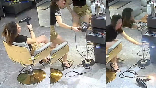 Vídeo regista momento em que secador de cabelo explode em salão de beleza