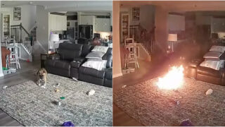 Cão provoca incêndio em habitação após morder bateria de lítio