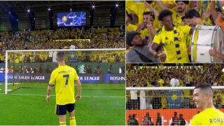 Cristiano Ronaldo ensina Speed a tocar tambor e YouTuber lidera claque do Al Nassr