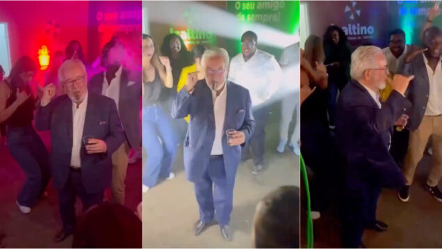 Isaltino Morais celebrou vitória esmagadora em Oeiras na pista de dança com charuto na mão