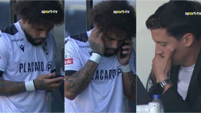 Jogador do Vitória esteve ao telemóvel com o treinador antes de entrar em campo