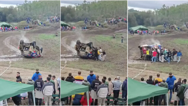 Piloto salvo por populares após despiste e capotamento na Baja Portalegre