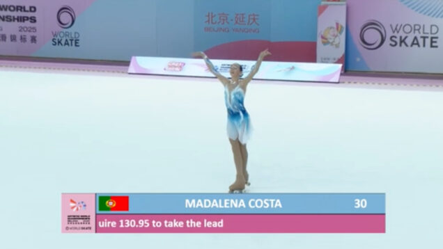 Portuguesa de 17 anos entra para a história e conquista ouro no Mundial de patinagem