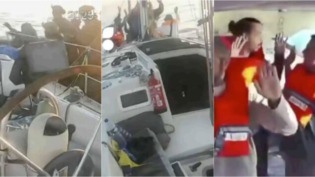 Vídeo mostra momento em que Marinha israelita interceta e detém ativistas da flotilha