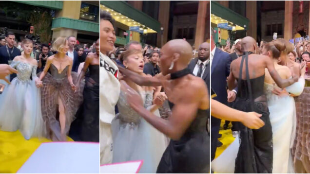 Influencer enfrenta multa após invadir red carpet e agarrar Ariana Grande