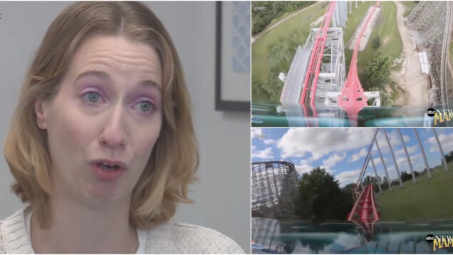 Jovem sem cinto em montanha-russa a 120 km:h é salva por casal