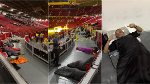 Man. United abriu Old Trafford para adeptos dormirem nas bancadas por uma causa solidária