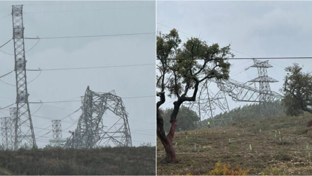 Tornado derruba postes de alta tensão no concelho de Nisa
