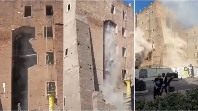 Torre do século XIII desaba durante obras em Roma e deixa feridos graves