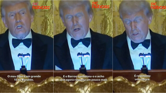 Trump brinca com Cristiano Ronaldo e diz que o seu filho Barron “o respeita mais agora”