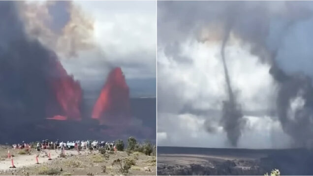 vídeo mostra fenómeno raro de tornado formado por cinzas vulcânicas