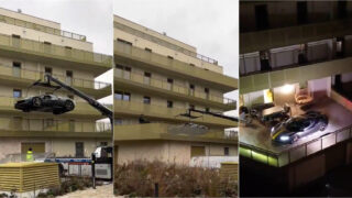 Milionário austríaco guardou Ferrari na varanda mas acabou por ser obrigado a retirá-lo