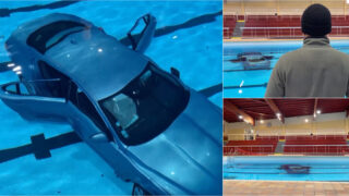 Mulher confunde o travão com o acelerador e acaba dentro de uma piscina em França