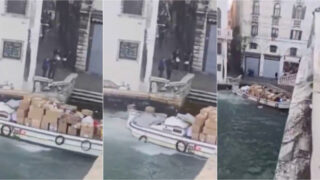 Mulher é detida em Veneza depois de roubar barco e colidir com a ponte de Rialto