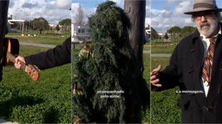 Guitarra partida e mensagem política marcam ação de Manuel João Vieira