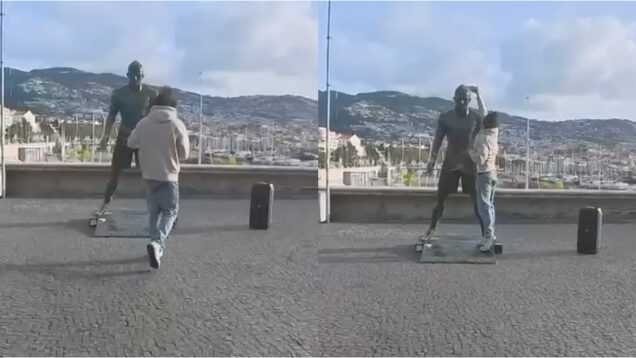 Homem incendiou a estátua de Cristiano Ronaldo no Funchal