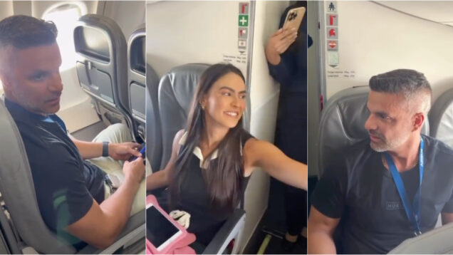 Piloto anuncia gravidez de passageira em pleno voo e surpreende o pai