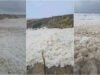 Espuma marinha transforma a Praia do Guincho num cenário invulgar