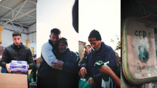 Gonçalo Inácio e Luis Suárez visitam adepto que ficou com casa destruída na Marinha Grande