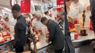 Michael B. Jordan ganhou Óscar e foi logo comer um hambúrguer com a estatueta na mão