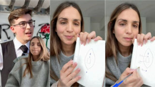 Rebeca Caldeira faz desenho para explicar como uma mulher faz xixi quando usa tampão