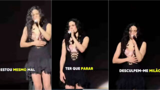 Rosalía interrompe concerto após sentir-se mal devido a intoxicação alimentar