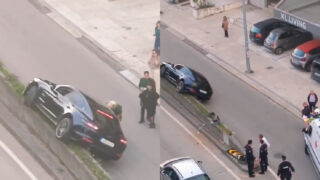 Porsche Panamera “voa” à entrada do túnel no Porto e acaba numa posição invulgar