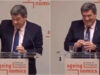 Presidente do Banco Central espanhol confunde porta-copos com copo ao colocar água e não contém o riso