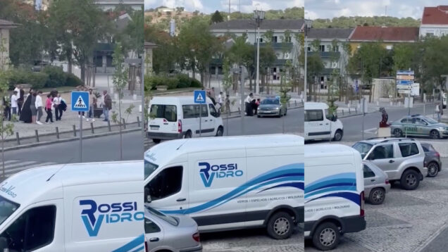 O momento em que homem detido foge do tribunal de Ponte de Sor