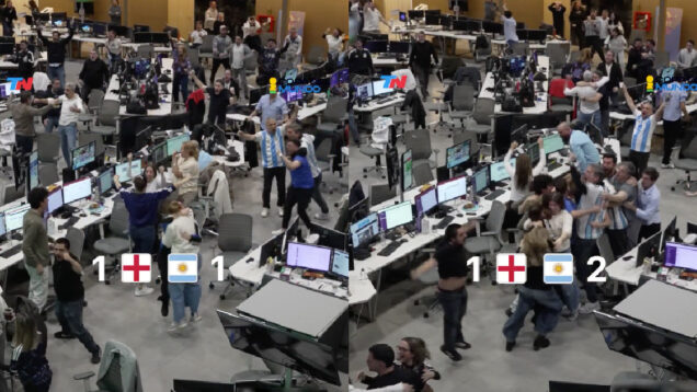 Como reagiu a redação do principal canal argentino aos golos da Argentina frente à Inglaterra