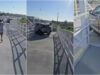Condutor tenta atravessar de carro uma ponte pedonal sobre o IC20