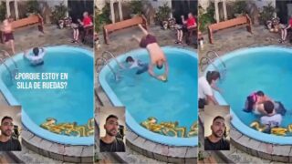 Homem revela imagens do mergulho na piscina que o deixou paraplégico