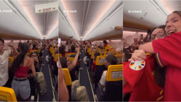 Piloto anuncia o título mundial de Espanha durante um voo e deixa os passageiros em êxtase