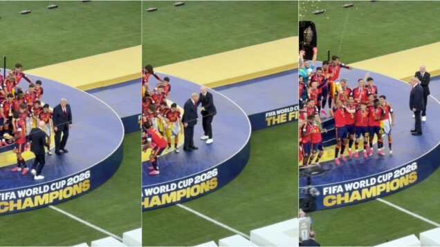 Trump tenta ficar na foto dos campeões