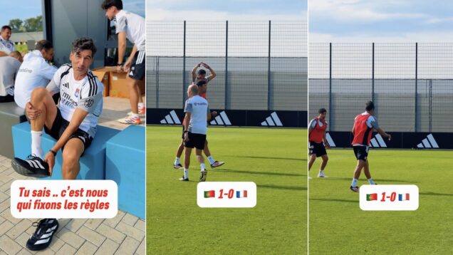 paulo-fonseca-encarna-cristiano-ronaldo-durante-o-portugal-franca-entre-o-staff-